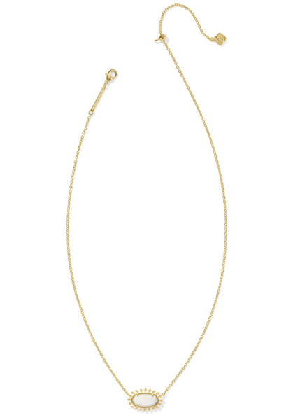 Kendra Scott Elisa Color Burst Frame Short Pendant Necklace - Gold/White Mother of Pearl