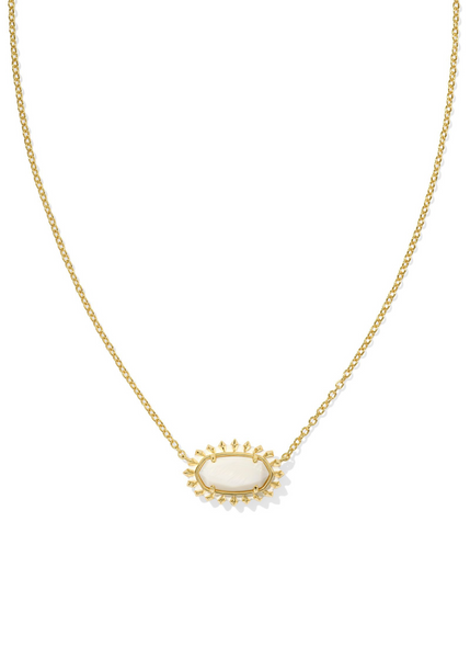 Kendra Scott Elisa Color Burst Frame Short Pendant Necklace - Gold/White Mother of Pearl