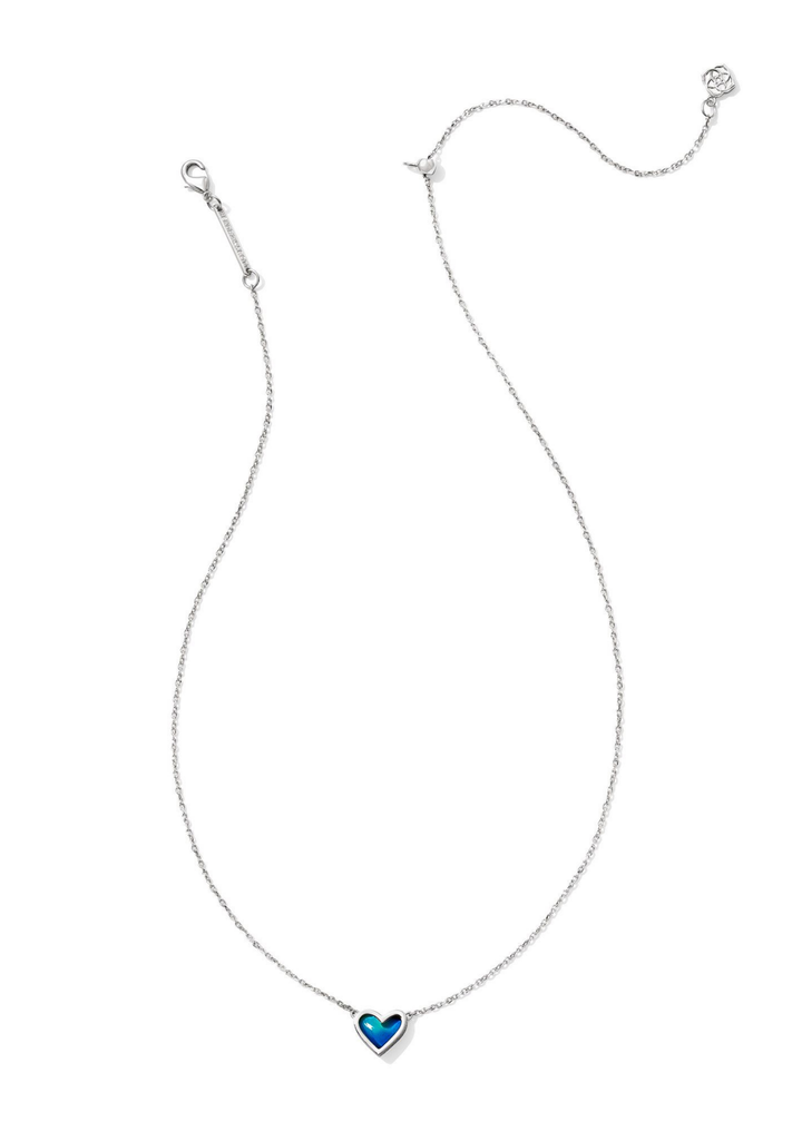 Kendra Scott Framed Ari Short Pendant Necklace - Rhodium/Moon Stone