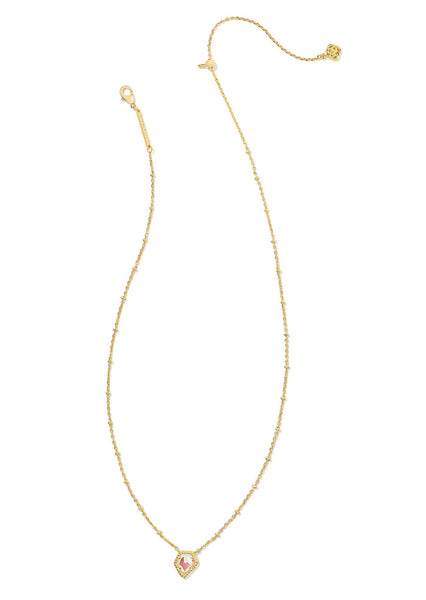 Framed Tess Satellite Short Pendant Necklace - Gold/Dichroic Glass