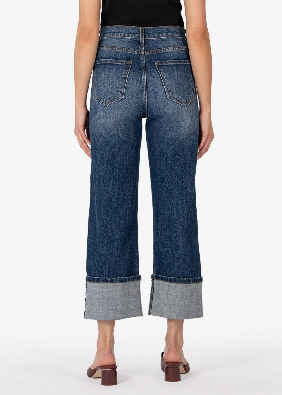 Kut from the Kloth Sienna Wide Leg Roll Hem Jeans