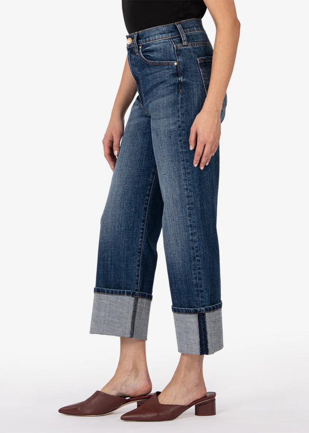 Kut from the Kloth Sienna Wide Leg Roll Hem Jeans