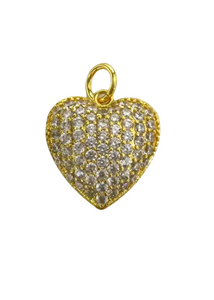 Puff Heart Charm - Gold