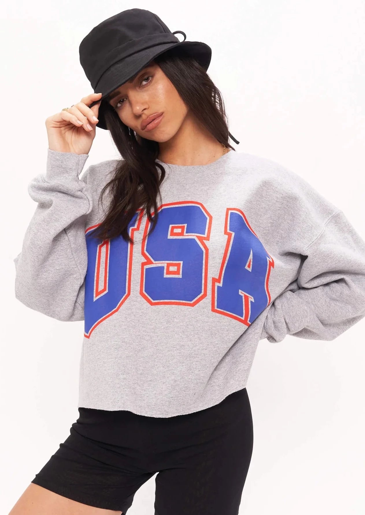 Cropped USA Sweatshirt