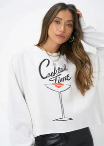 Project Social T Cocktail Time Cropped Sweatshirt