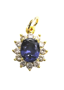 Gemstone Charm - Gold/Sapphire