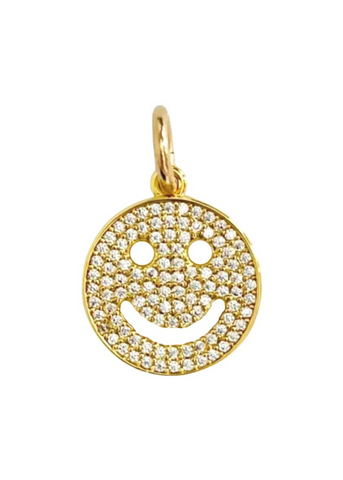 Smiley Face Charm - Gold