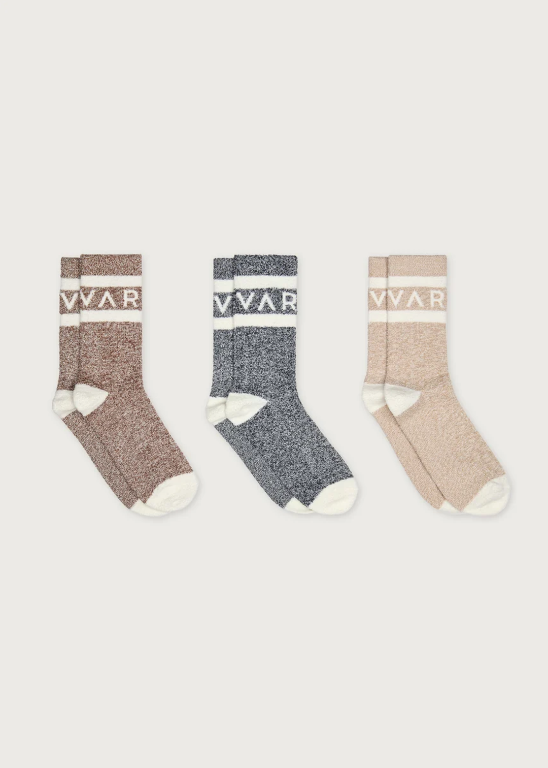 Varley Spencer Sock 3 Pack - Acorn/Charcoal/Sand
