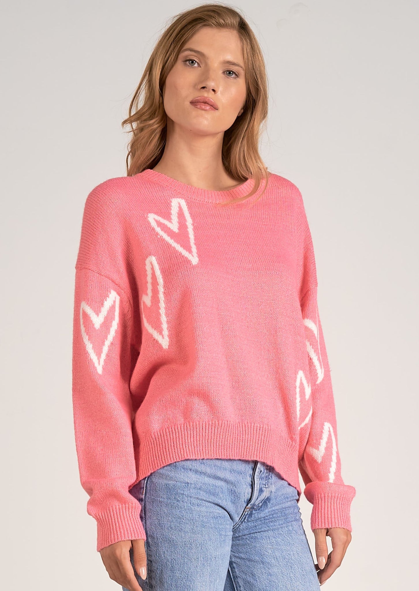 Elan Jane Heart Sweater