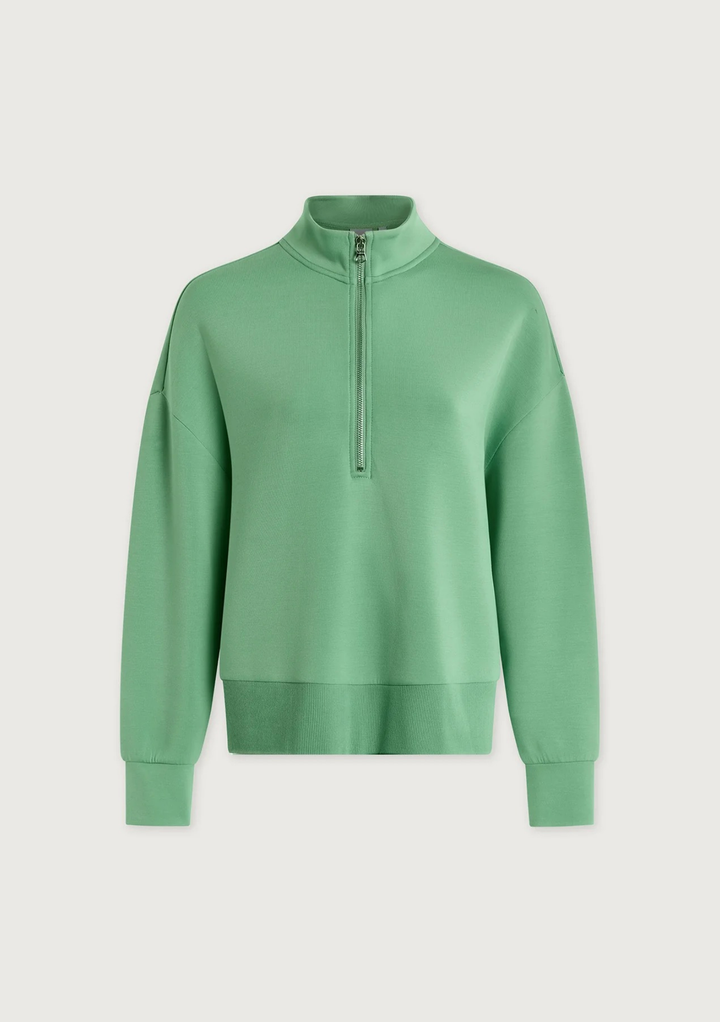 Varley Mavis Mock Neck Sweat - Green Spruce