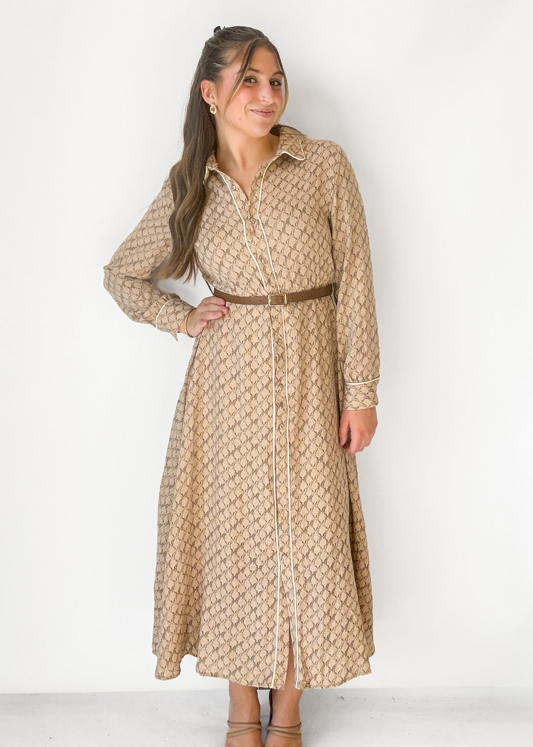 Tammy Button Front Midi Dress