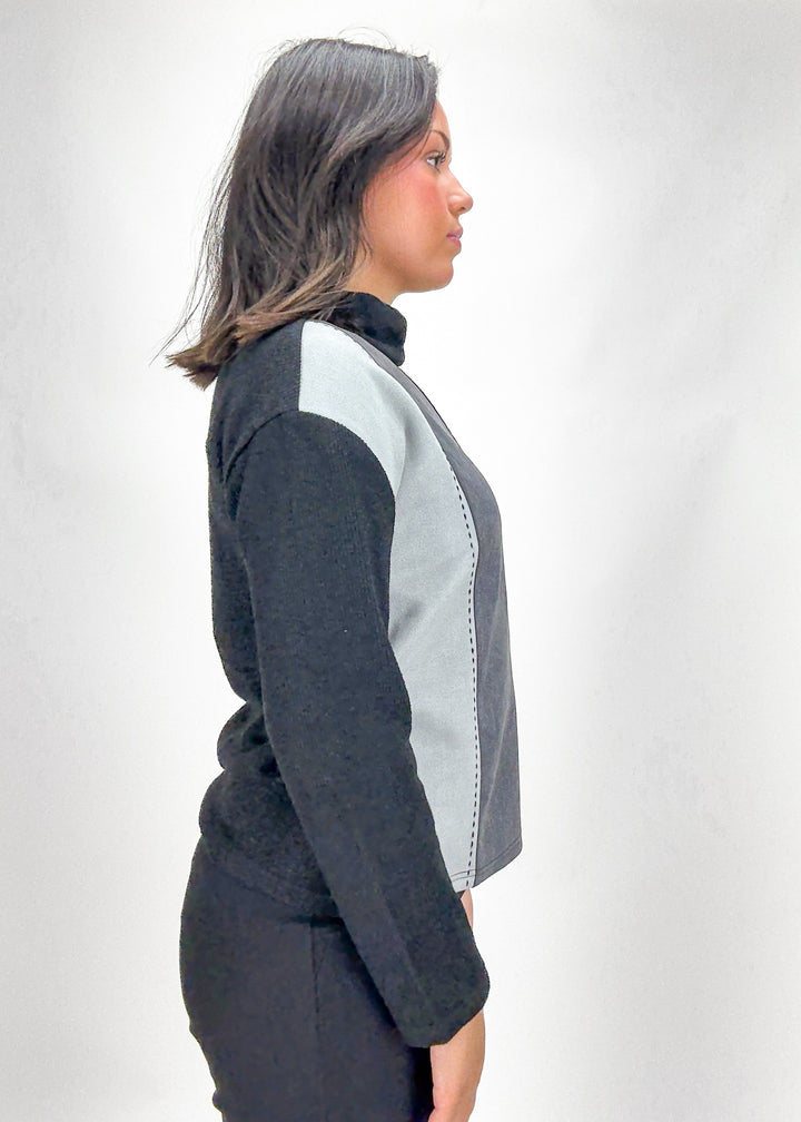 Cassidy Suede Color Block Sweater