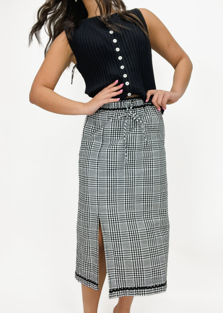 Free People Penelope Gingham Midi Skirt