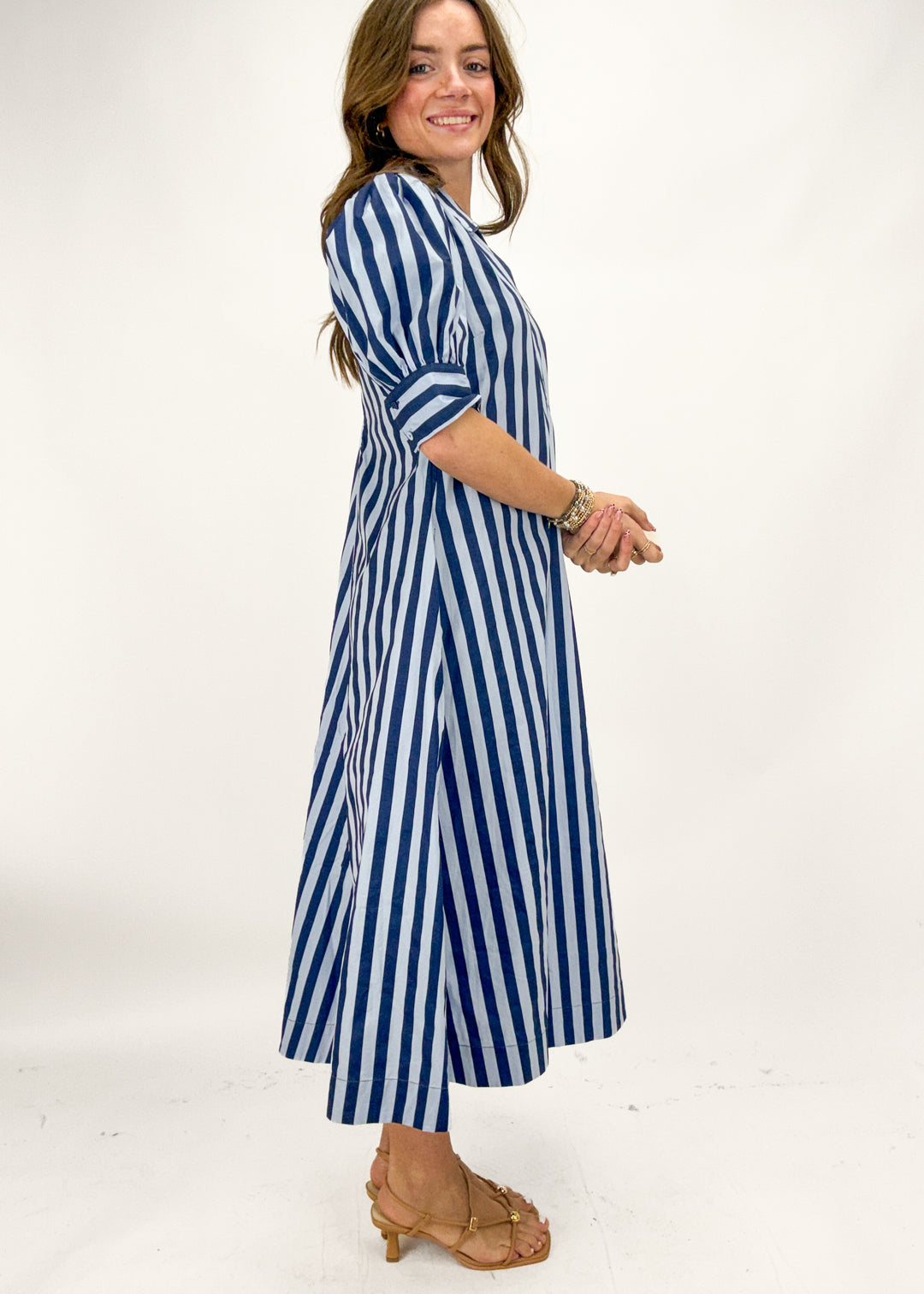 Vivian Striped Midi Dress