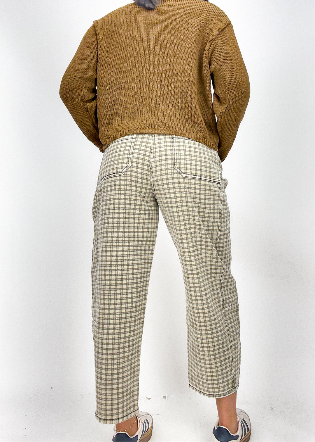 Camryn Checkered Barrel Pants