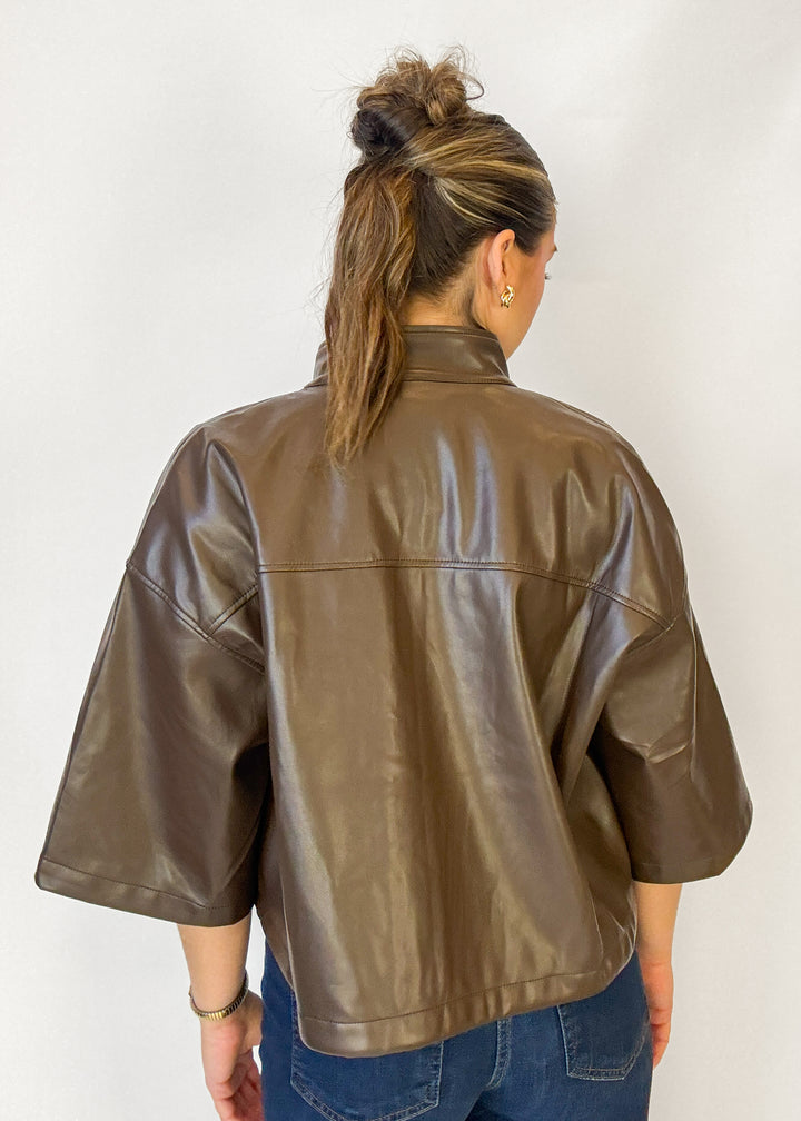Kylie Boxy Leather Jacket
