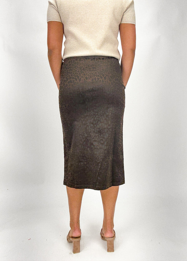 Leah Leopard Print Midi Skirt