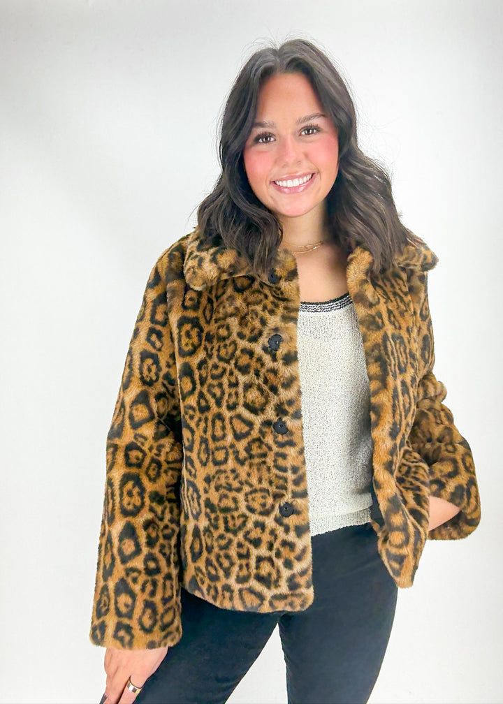 Dolce Cabo Anna Faux Fur Leopard Jacket