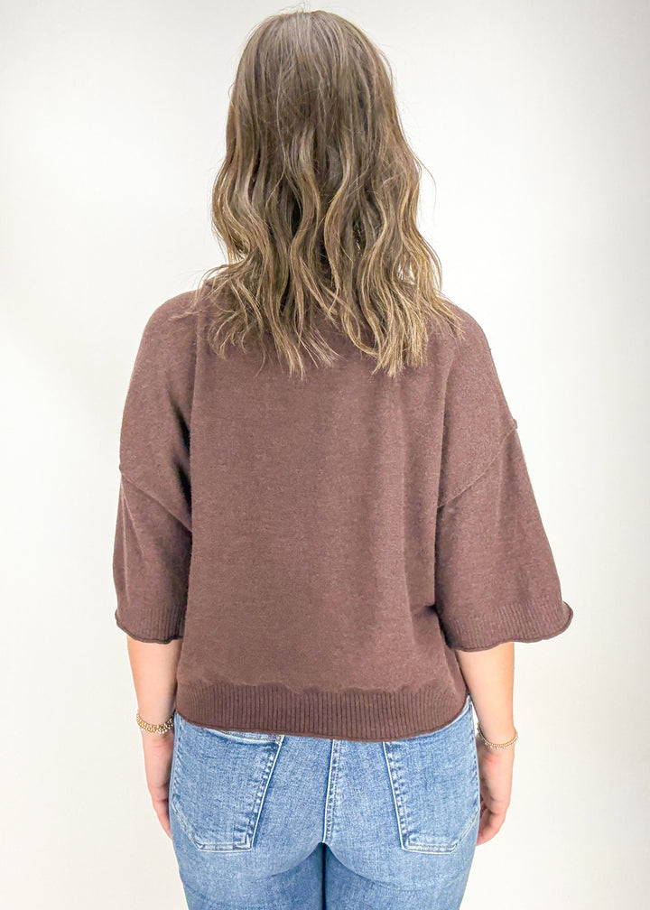 Ava Sweater Top - Brown