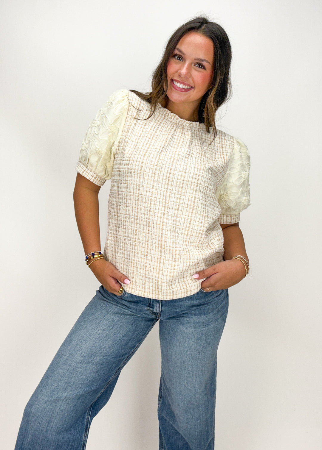 Taylyn Tweed Top