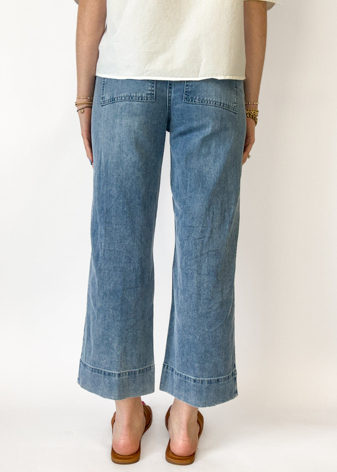 Nova Front Stitch Wide Leg Jeans