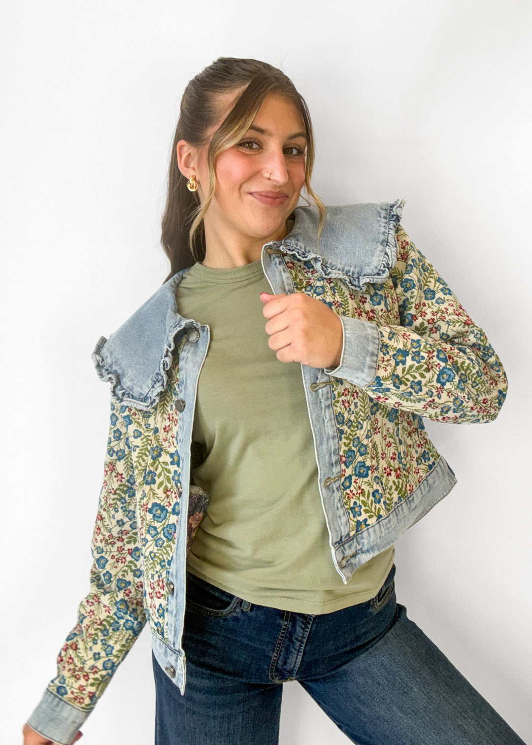 Elle Vintage Embroidered Denim Jacket