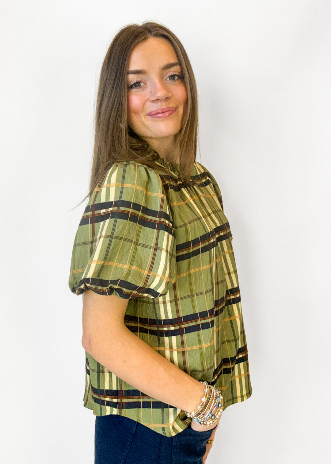 Francie Plaid Top