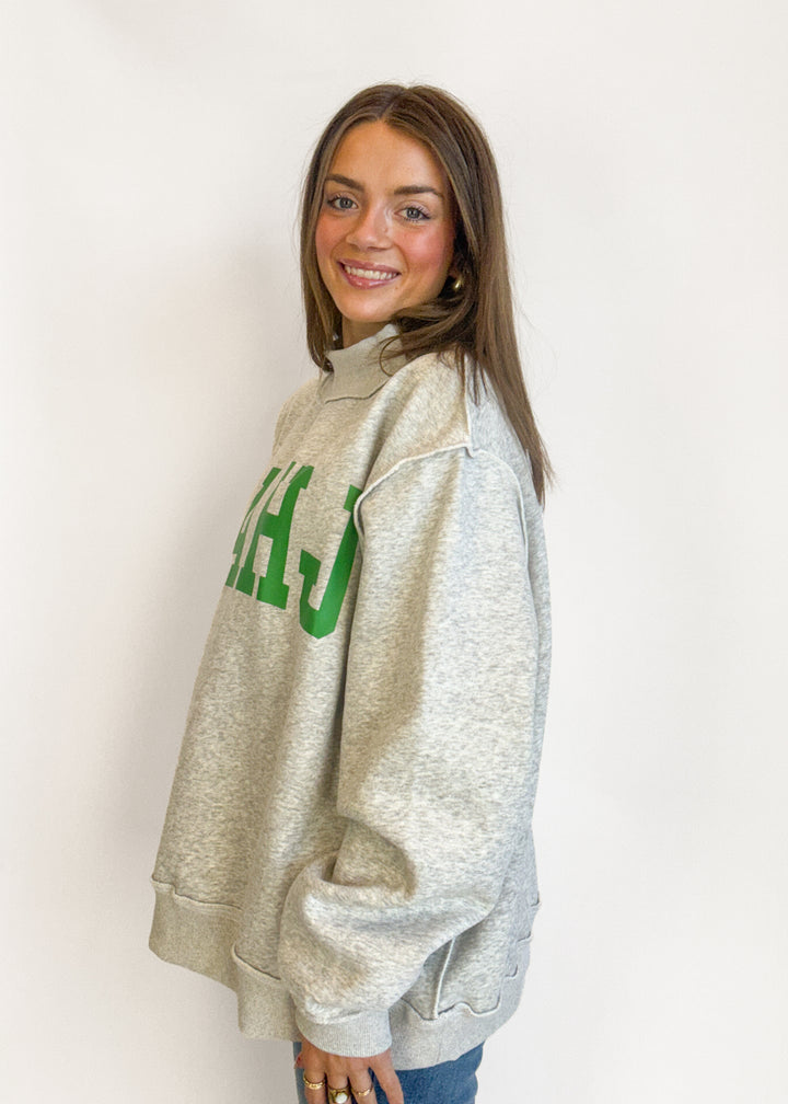 Mahjong Reversible Mock Neck Sweatshirt