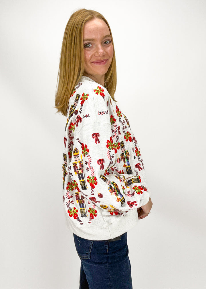 Queen of Sparkles Nutcracker & Candy Cane Sweatshirt