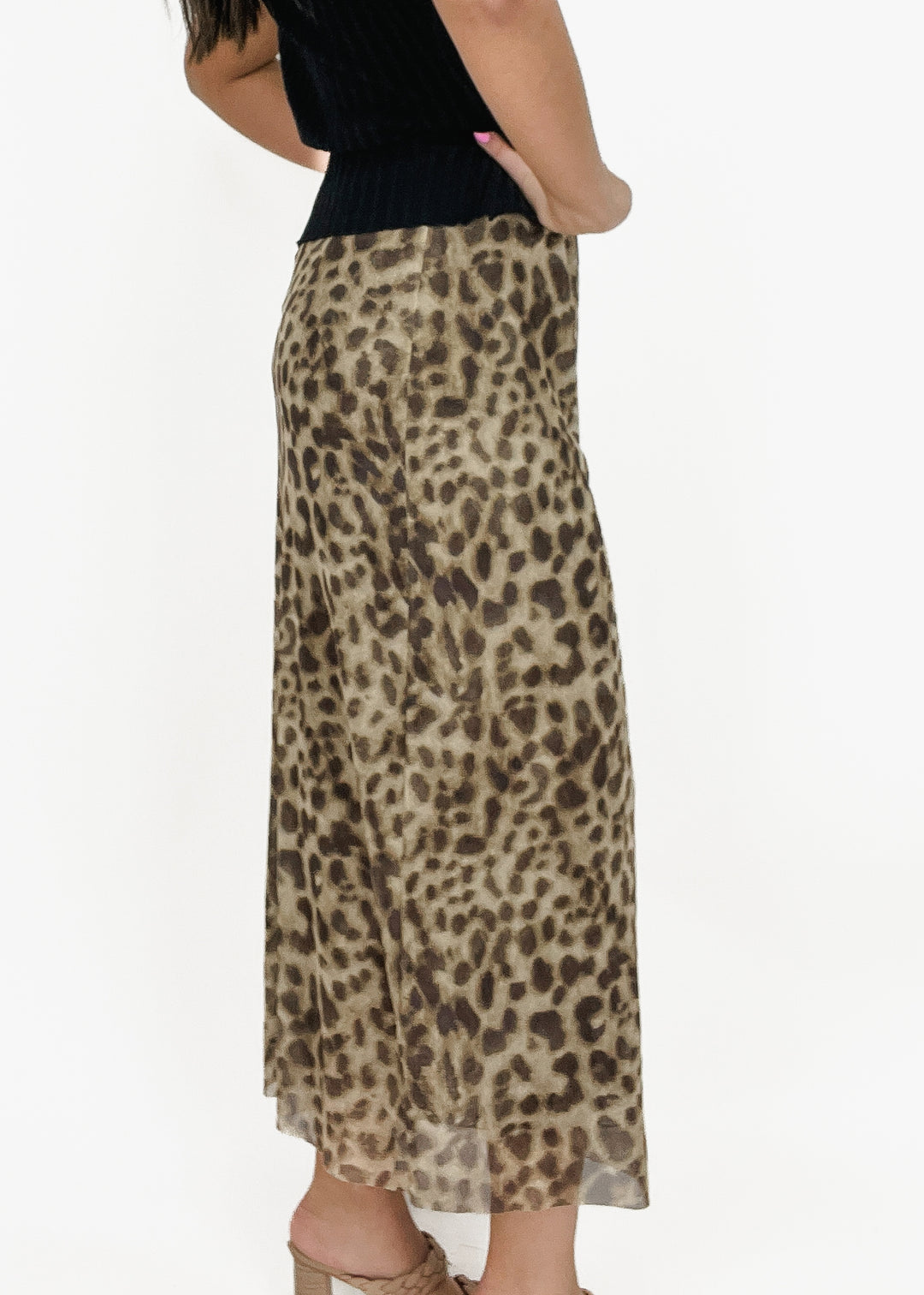 Ember Leopard Print Midi Skirt