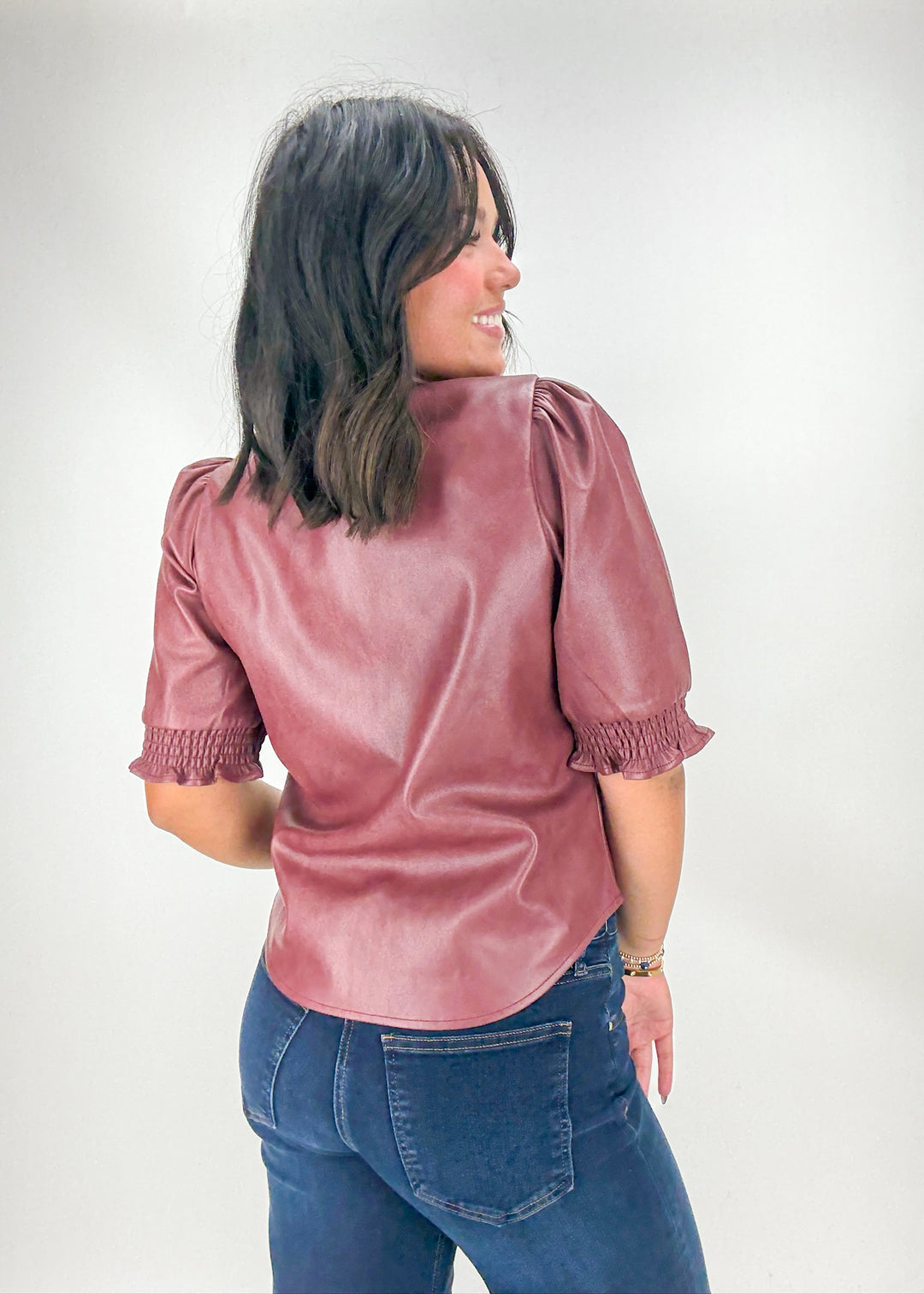 Dolce Cabo Marigold Faux Leather Top