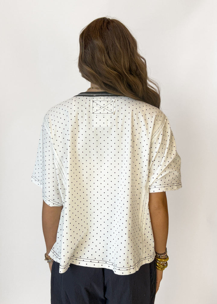 Ella Polka Dot Oversized Top - White