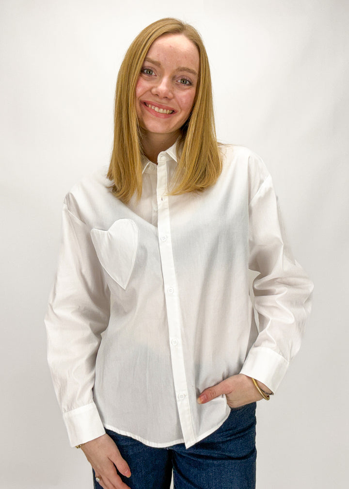 Amor Heart Pocket Button Down