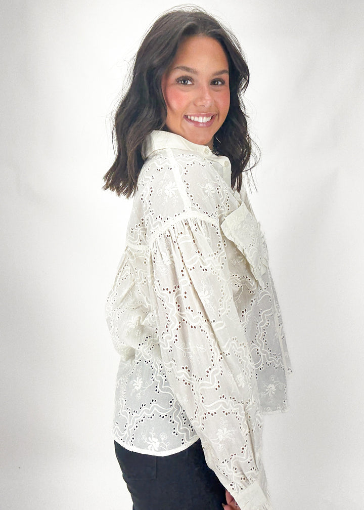 Jane Eyelet Button Down