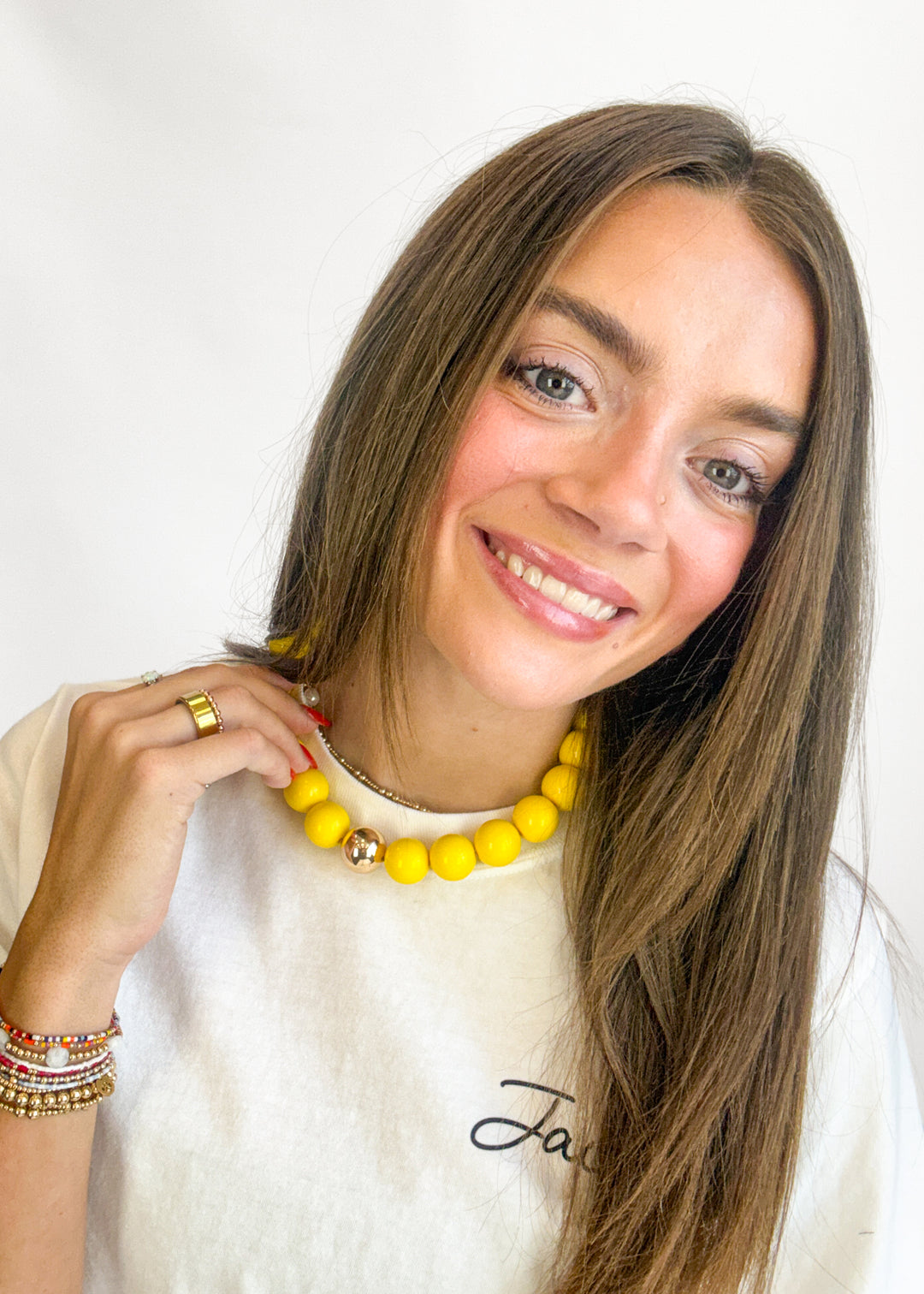 Game Day Beaded Necklace - Yellow