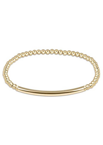 Bliss Bar Gold Pattern 3mm Bead Bracelet-Gold
