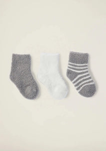 CozyChic Lite Infant Sock Set-Pewter/Pearl