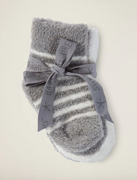 CozyChic Lite Infant Sock Set-Pewter/Pearl