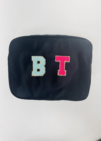 Nylon Customizable Cosmetic Bag-Black