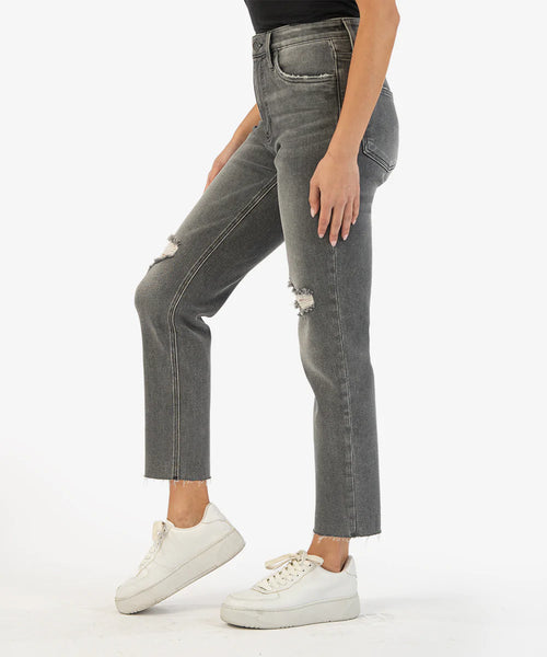 Kut from the Kloth Rachael High Rise Mom Jean with Raw Hem-Unreal Wash