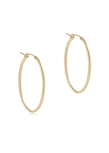 Oval Gold 2" Hoop Earring-Textured