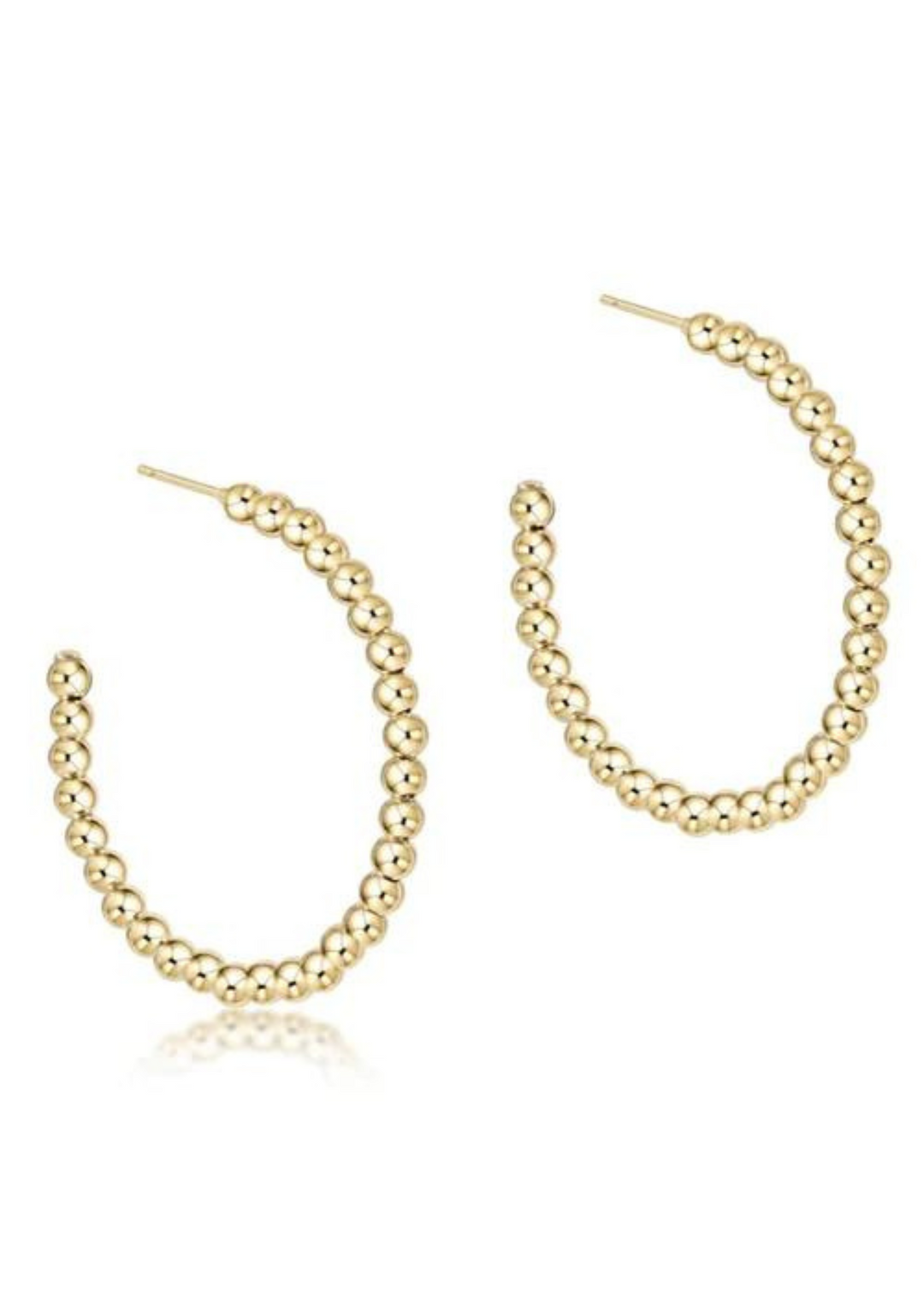 enewton Designs Beaded Classic 1.25" Post Hoop Earrings-3mm Gold