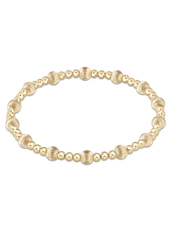 Dignity Sincerity Pattern 5mm Bead Bracelet-Gold