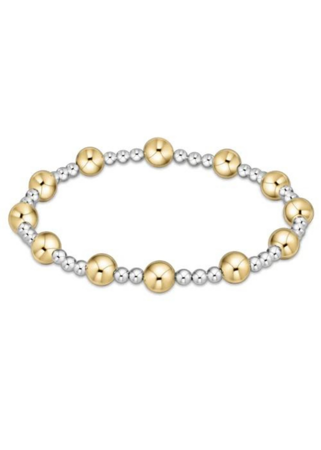 Classic Sincerity Pattern 6mm Bead Bracelet-Mixed Metal